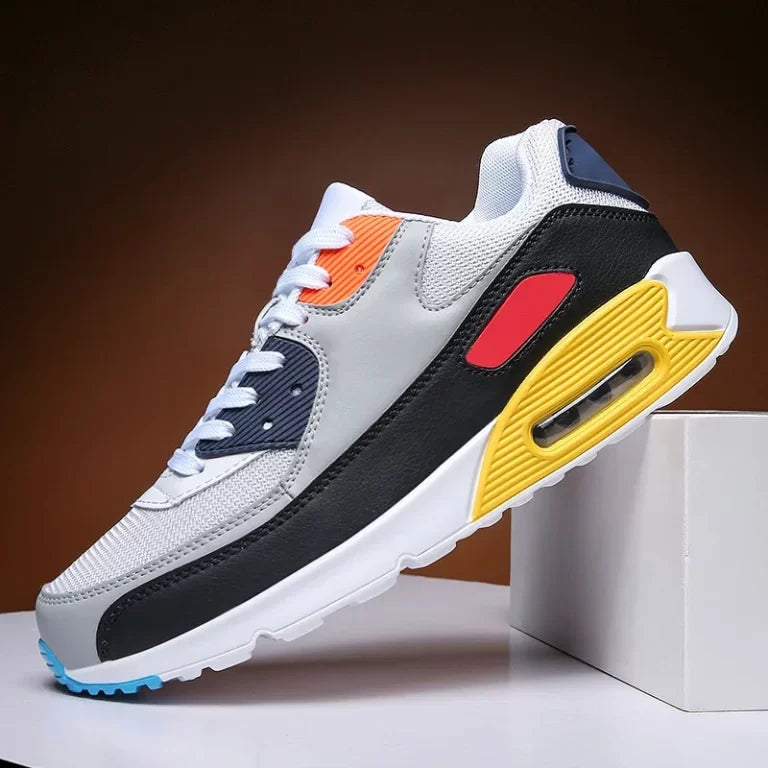 Męskie skórzane sneakersy na grubej podeszwie
