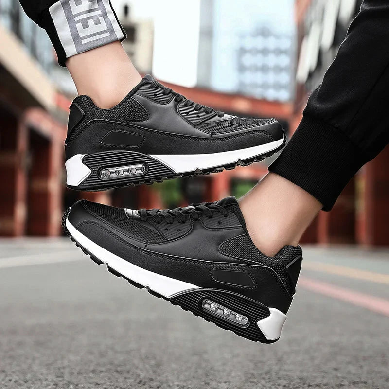 Męskie skórzane sneakersy na grubej podeszwie