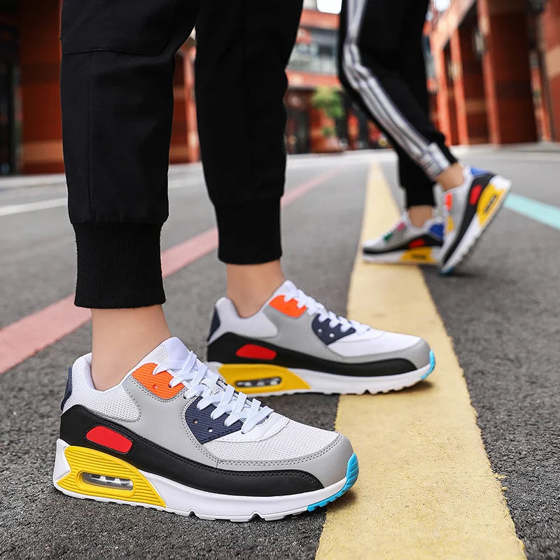 Męskie skórzane sneakersy na grubej podeszwie