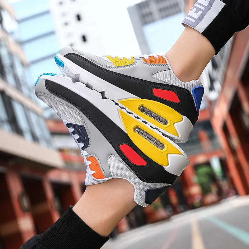 Męskie skórzane sneakersy na grubej podeszwie