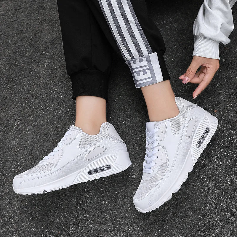 Męskie skórzane sneakersy na grubej podeszwie
