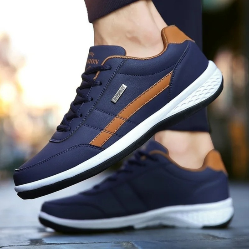 Męskie ortopedyczne skórzane sneakersy na co dzień