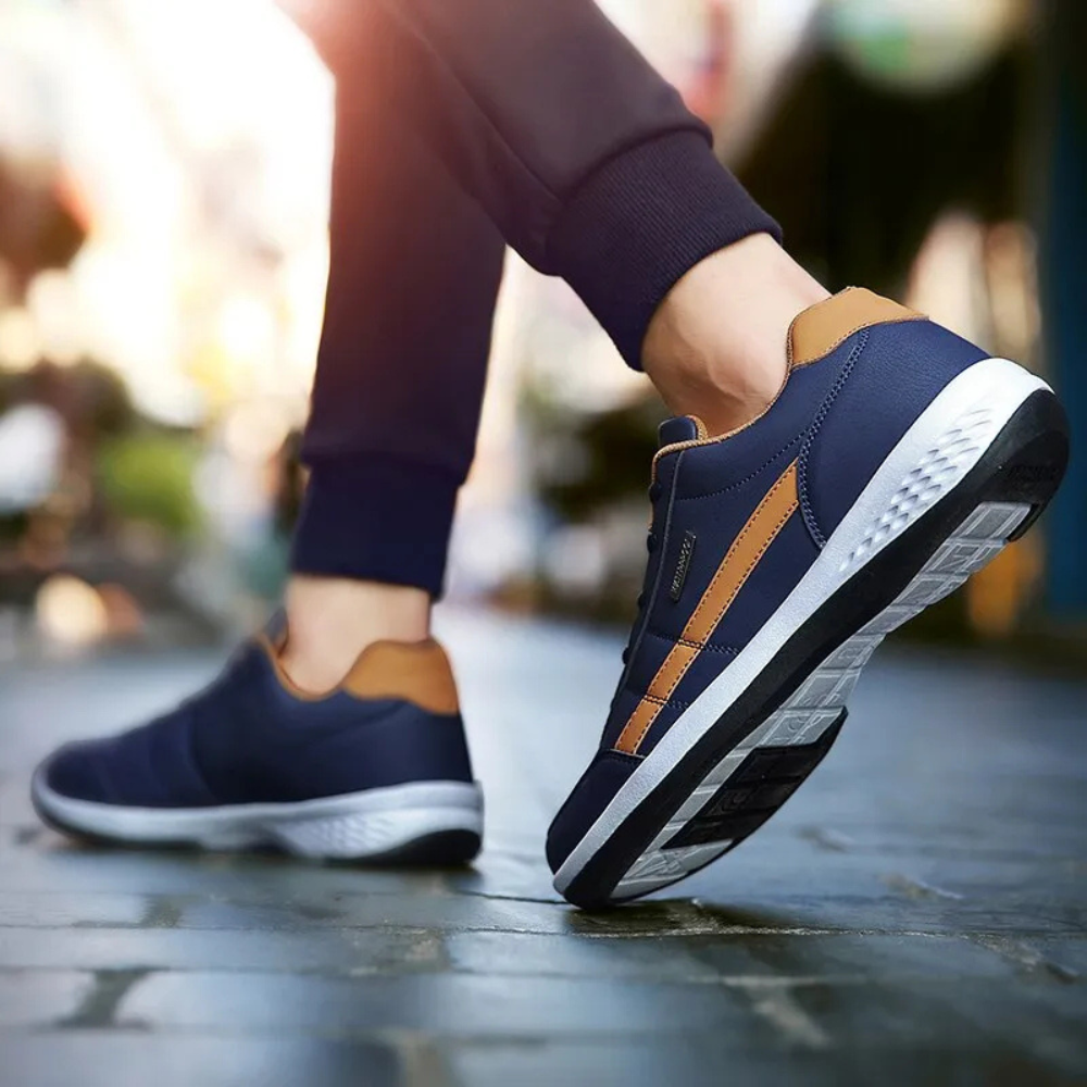 Męskie ortopedyczne skórzane sneakersy na co dzień