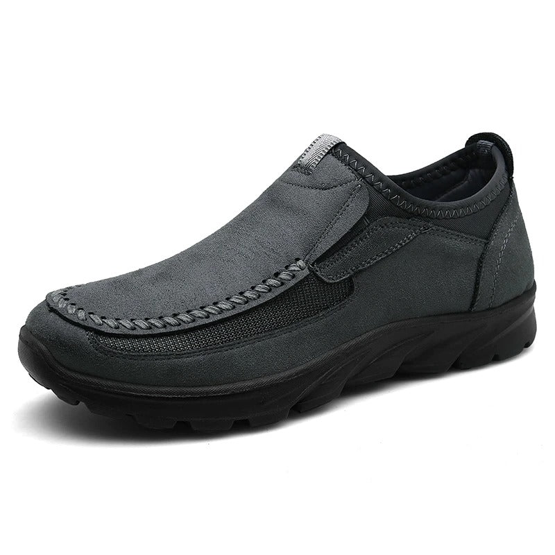 Męskie skórzane ortopedyczne buty z szerokim noskiem