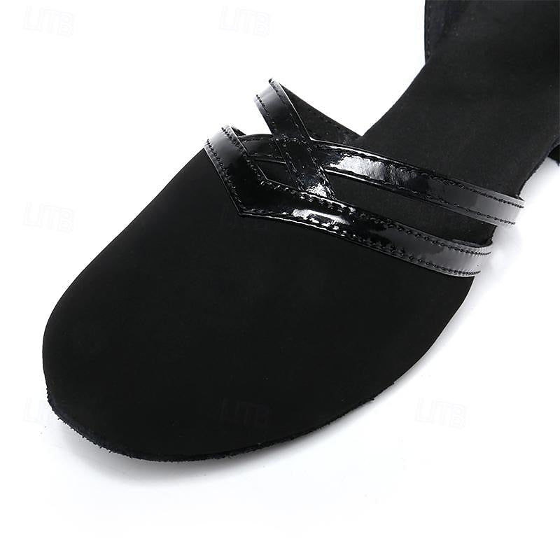 Damskie elastyczne buty do tańca na niskim obcasie
