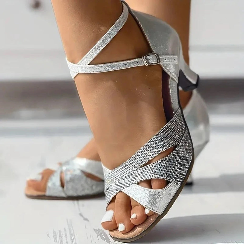 Damskie buty do tańca latino z zamszową podeszwą