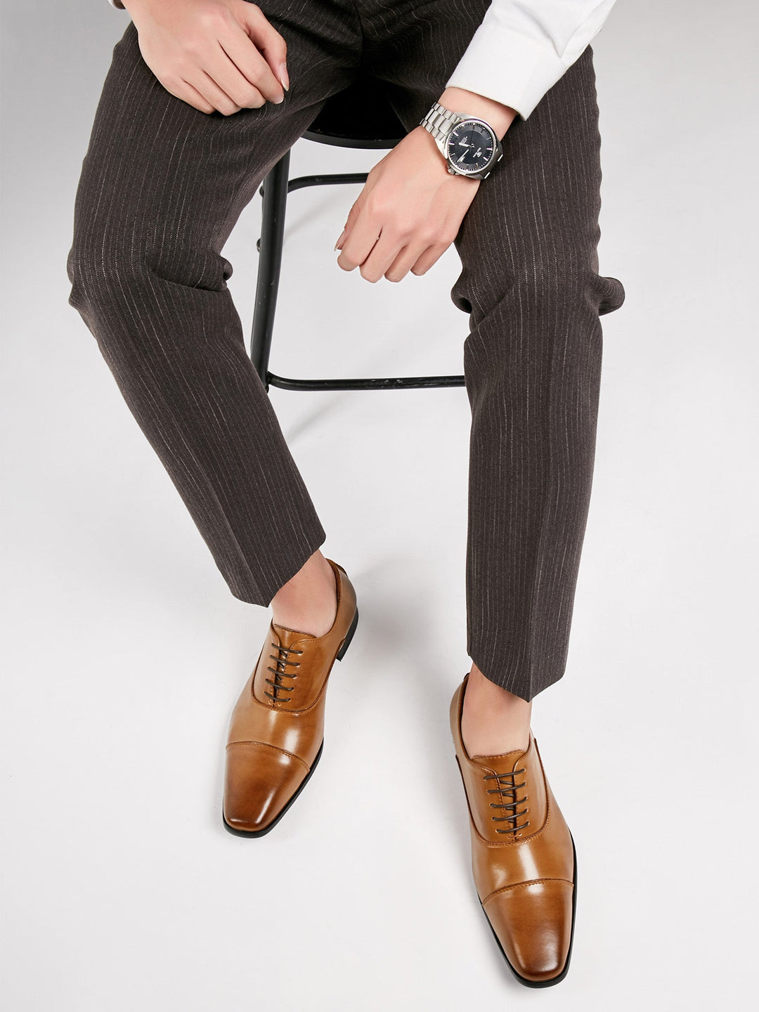Męskie skórzane buty na sznurówki, formalne