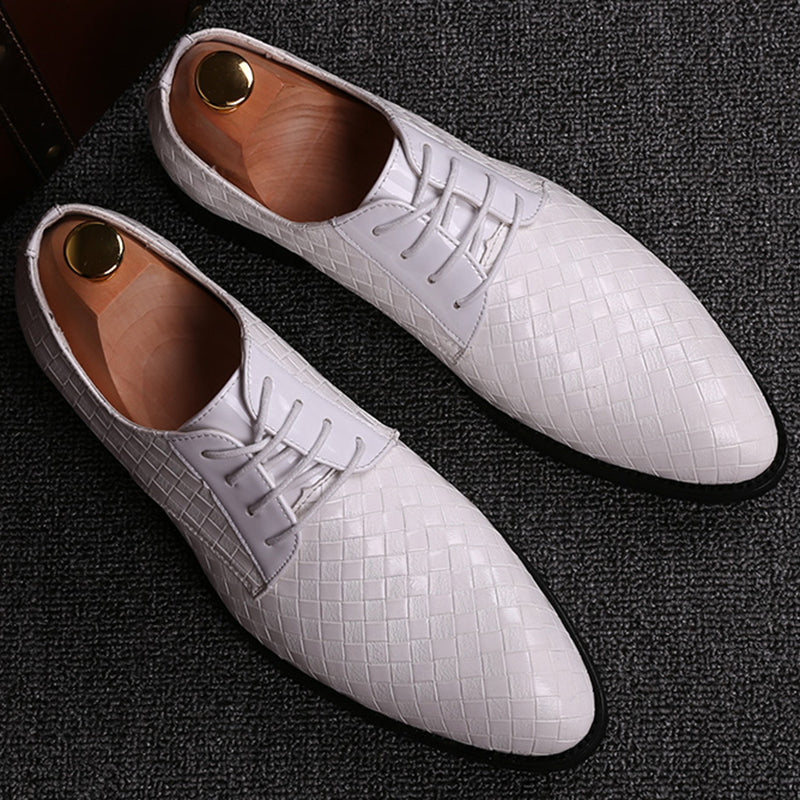 Męskie eleganckie skórzane buty na sznurówki