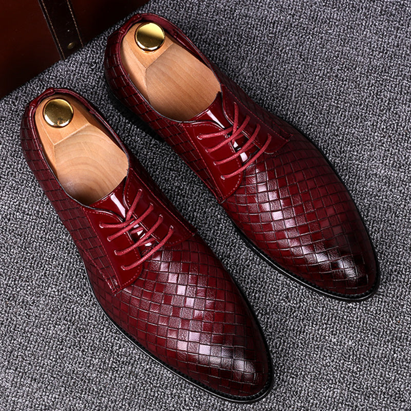Męskie eleganckie skórzane buty na sznurówki