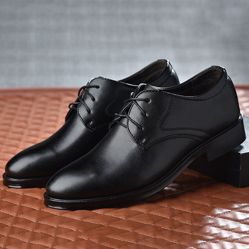 Męskie skórzane buty na sznurówki, eleganckie