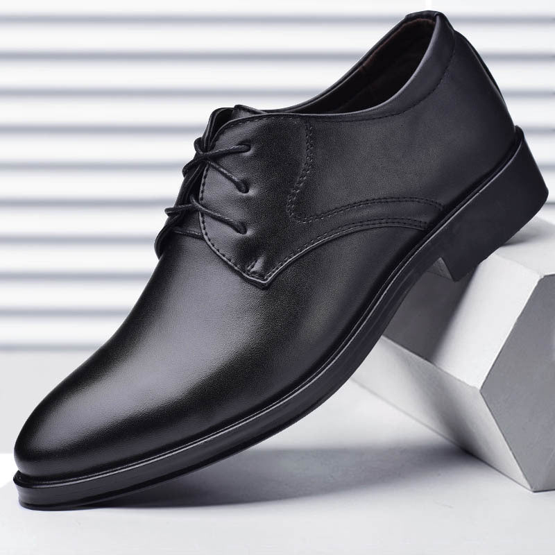 Męskie skórzane buty na sznurówki, eleganckie