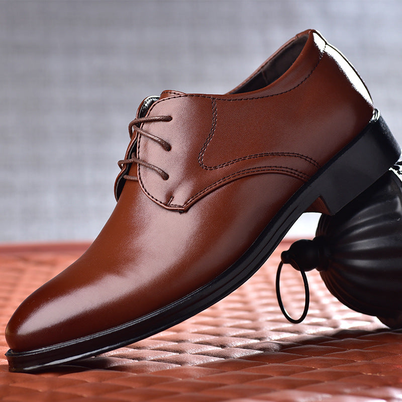 Męskie skórzane buty na sznurówki, eleganckie