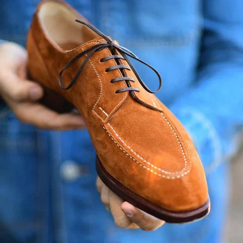 Męskie zamszowe buty na sznurówki, klasyczne