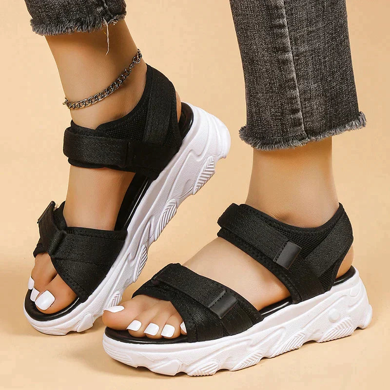 Damskie eleganckie ortopedyczne sandały z syntetyku