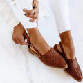 Damskie plecione sandały z paskiem slingback