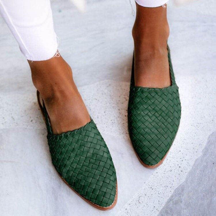 Damskie plecione sandały z paskiem slingback