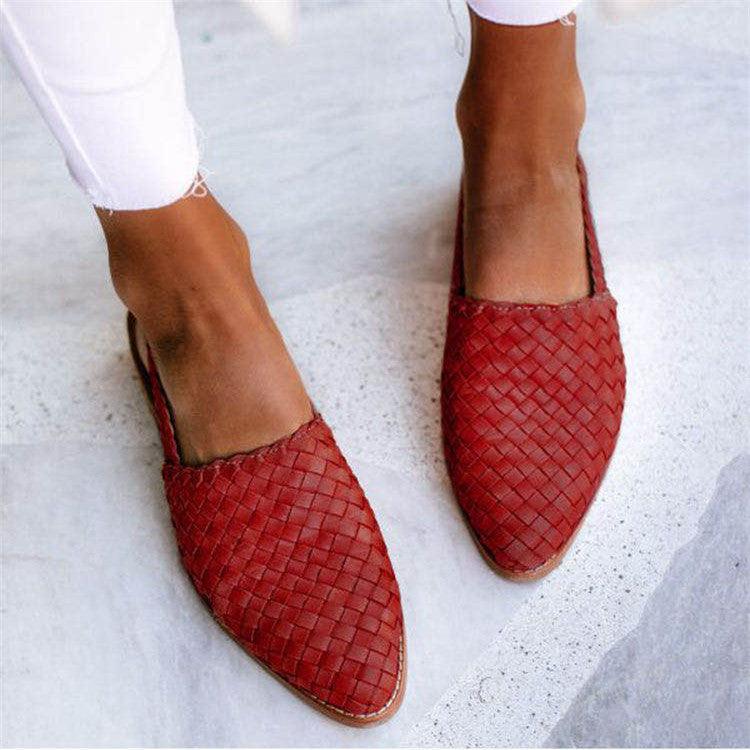 Damskie plecione sandały z paskiem slingback