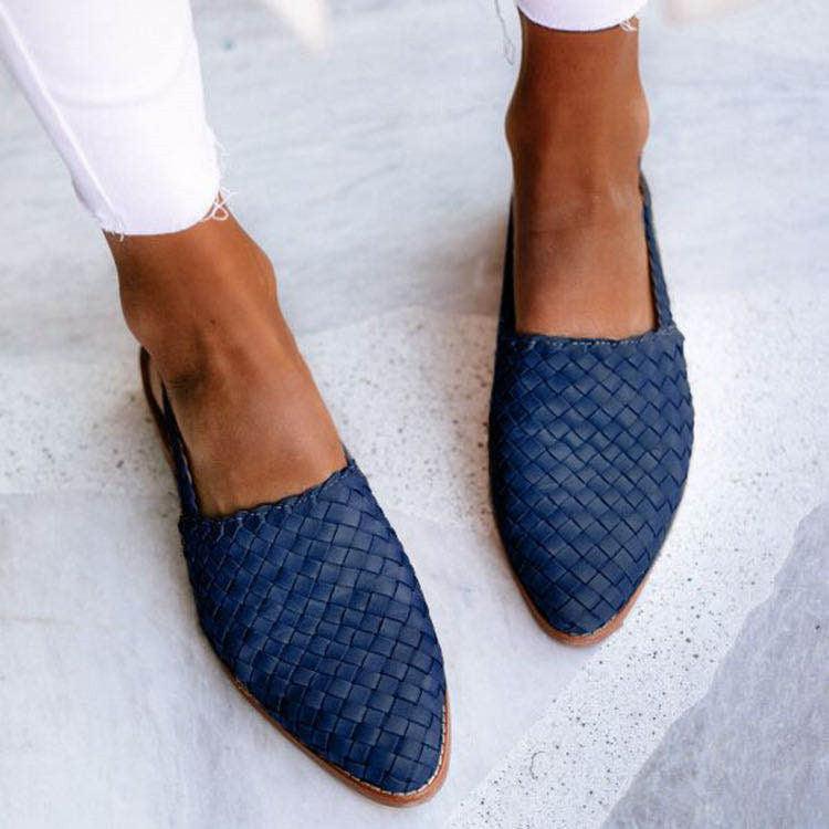 Damskie plecione sandały z paskiem slingback