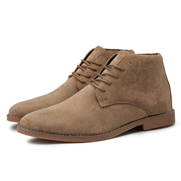 Męskie zamszowe buty za kostkę na sznurówki