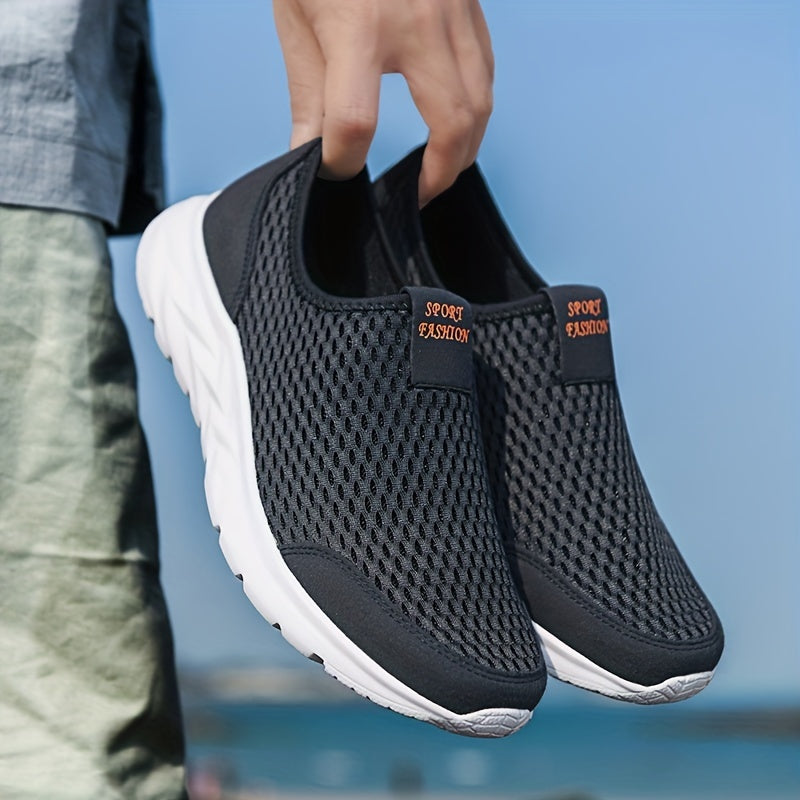 Męskie wsuwane sneakersy z oddychającej siateczki
