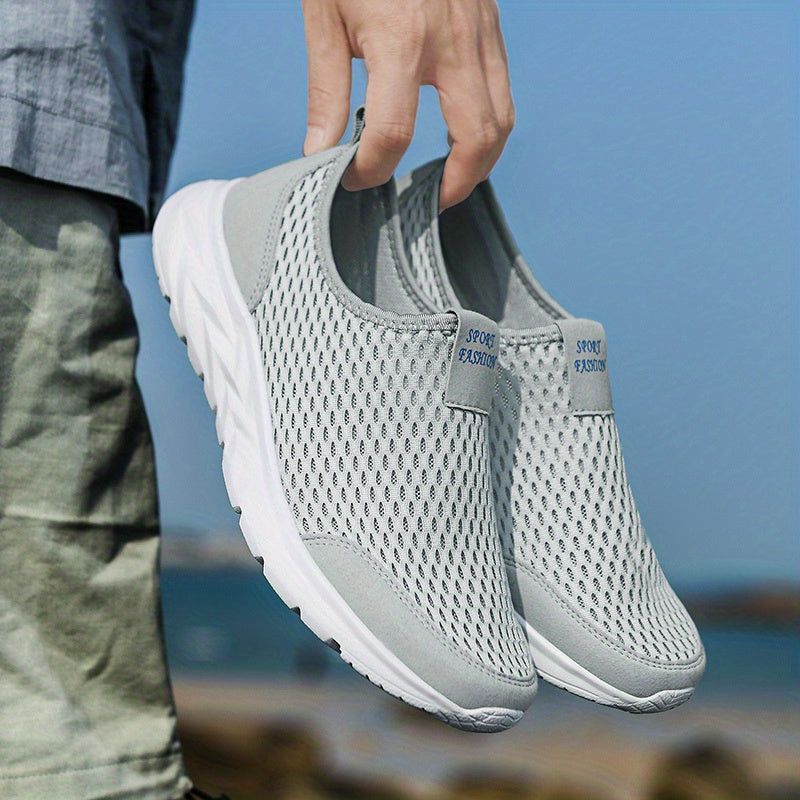 Męskie wsuwane sneakersy z oddychającej siateczki