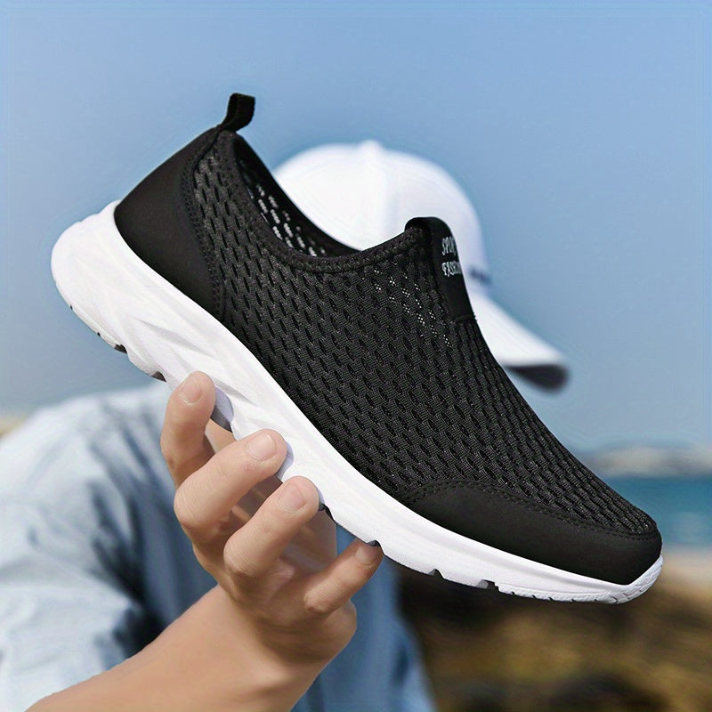 Męskie wsuwane sneakersy z oddychającej siateczki