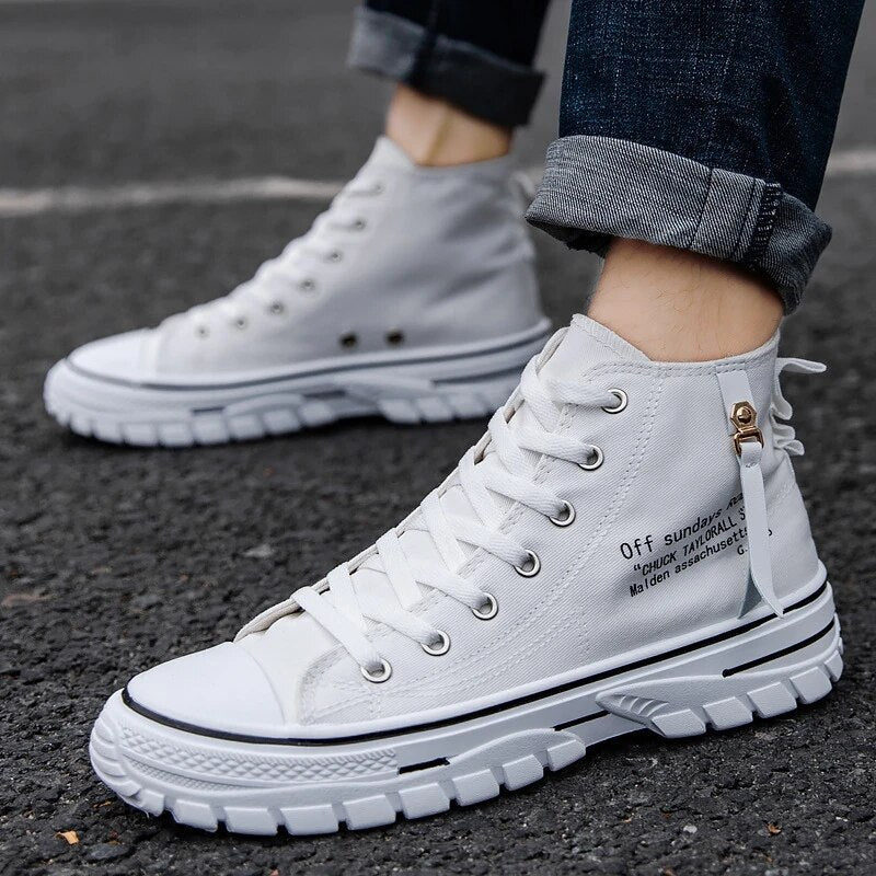 Męskie wysokie sneakersy z wulkanizowaną podeszwą