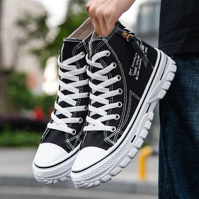 Męskie wysokie sneakersy z wulkanizowaną podeszwą