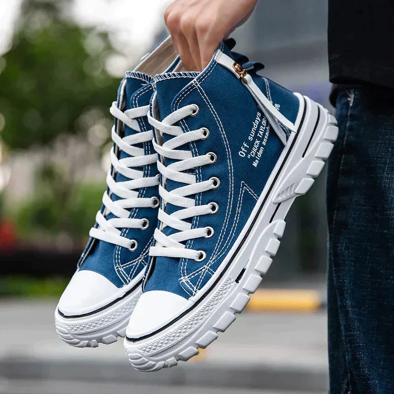 Męskie wysokie sneakersy z wulkanizowaną podeszwą