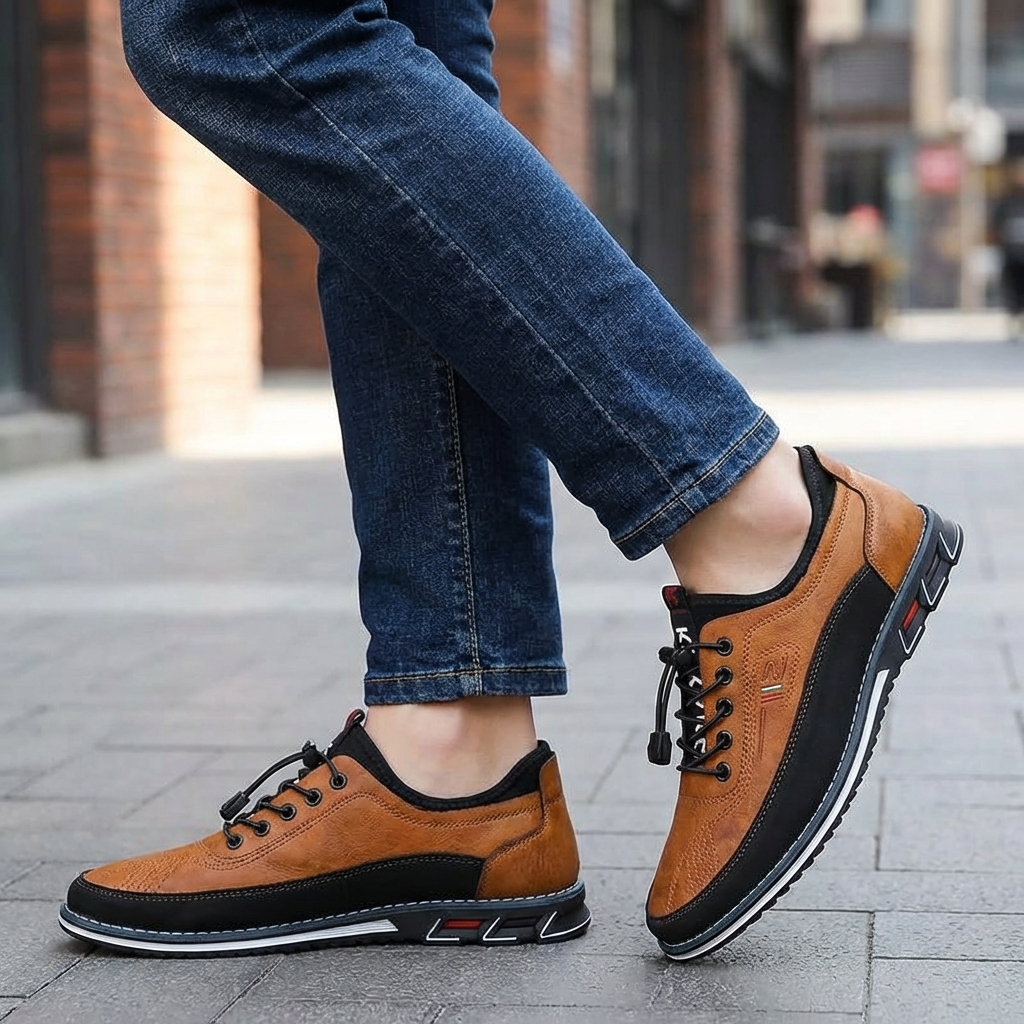 Męskie skórzane półbuty oxford ortopedyczne