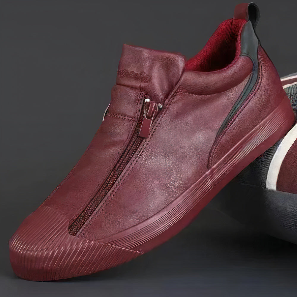 Męskie skórzane sneakersy premium, gładkie
