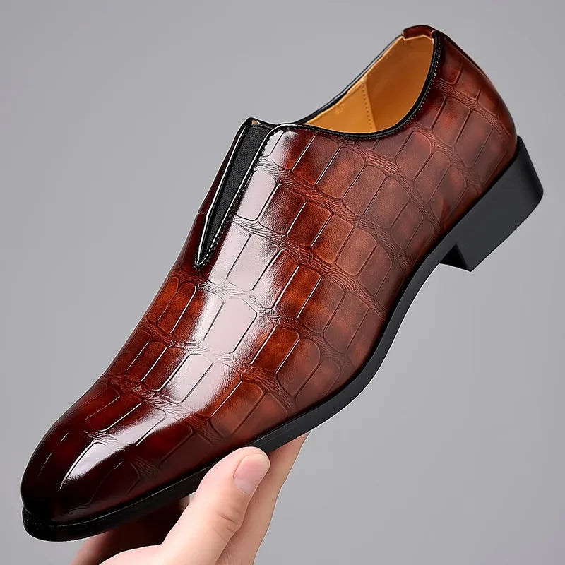 Męskie skórzane buty biznesowe, eleganckie