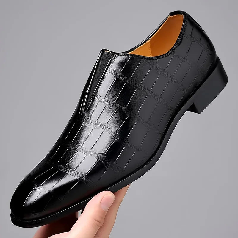 Męskie skórzane buty biznesowe, eleganckie