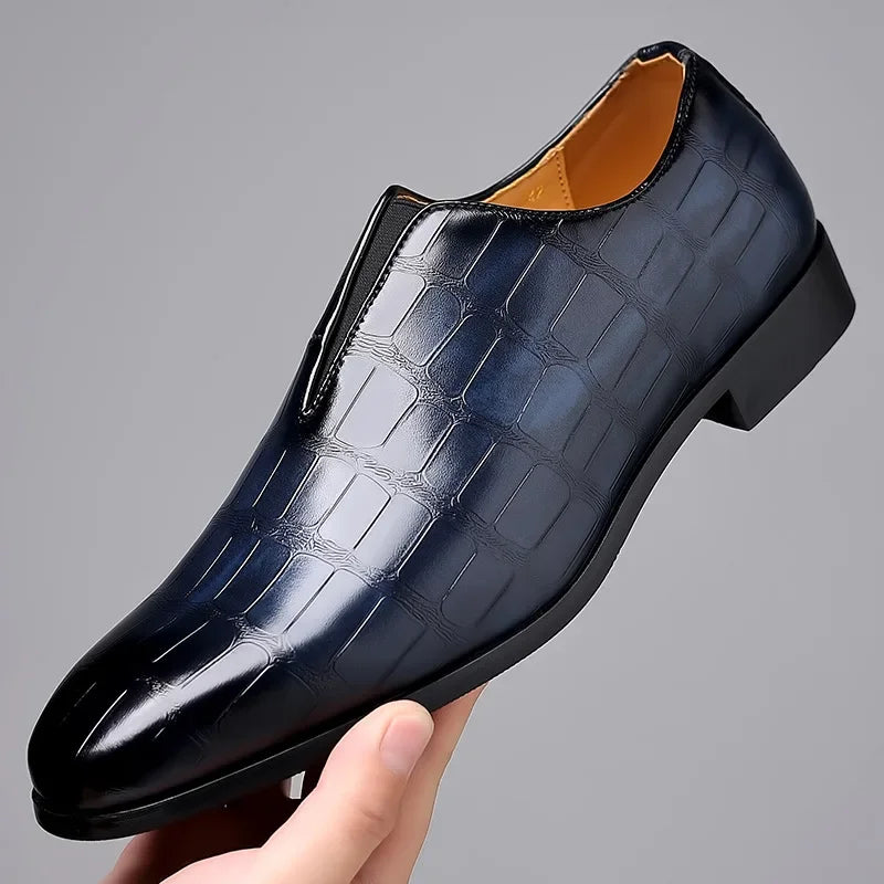 Męskie skórzane buty biznesowe, eleganckie