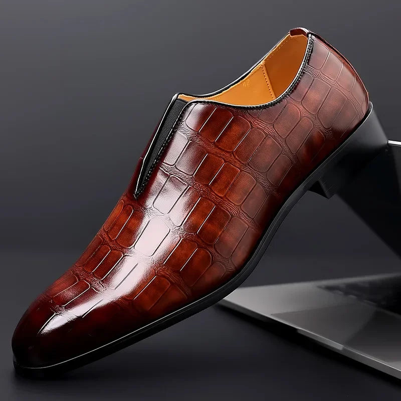 Męskie skórzane buty biznesowe, eleganckie