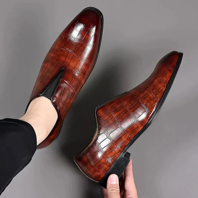 Męskie skórzane buty biznesowe, eleganckie