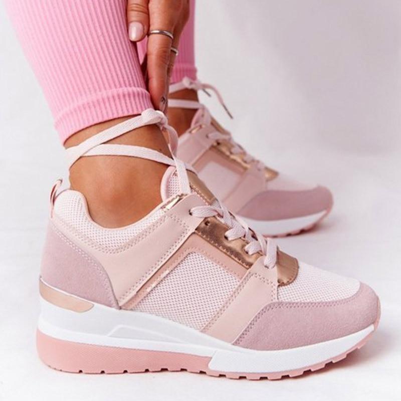 Damskie modne sneakersy na platformie