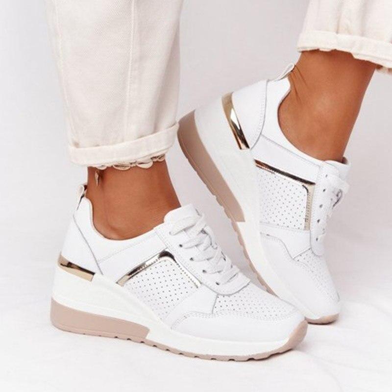 Damskie modne sneakersy na platformie