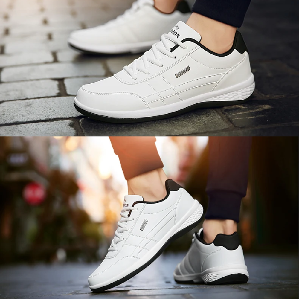 Męskie skórzane sneakersy z ortopedycznym wsparciem