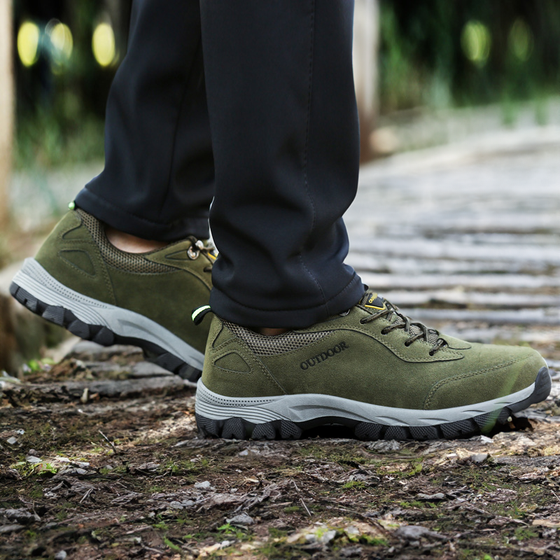 Męskie ortopedyczne buty trekkingowe z solidną podeszwą
