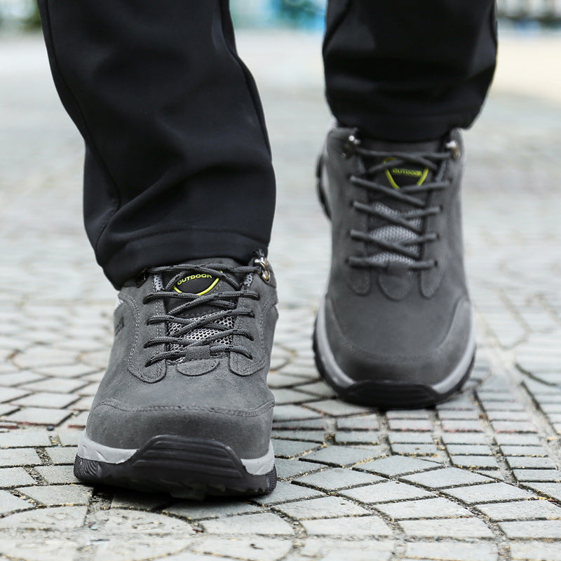 Męskie ortopedyczne buty trekkingowe z solidną podeszwą