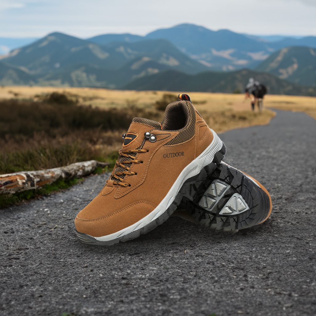 Męskie ortopedyczne buty trekkingowe z solidną podeszwą