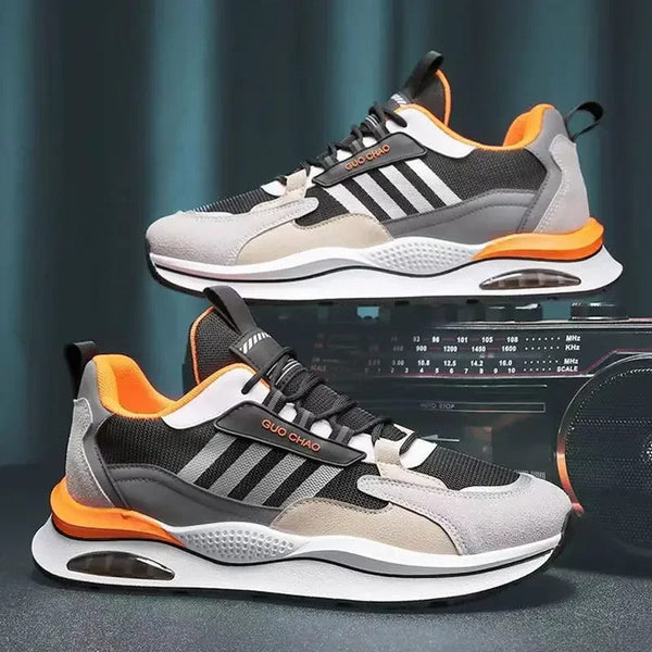 Męskie sneakersy retro z zamszu i siateczki