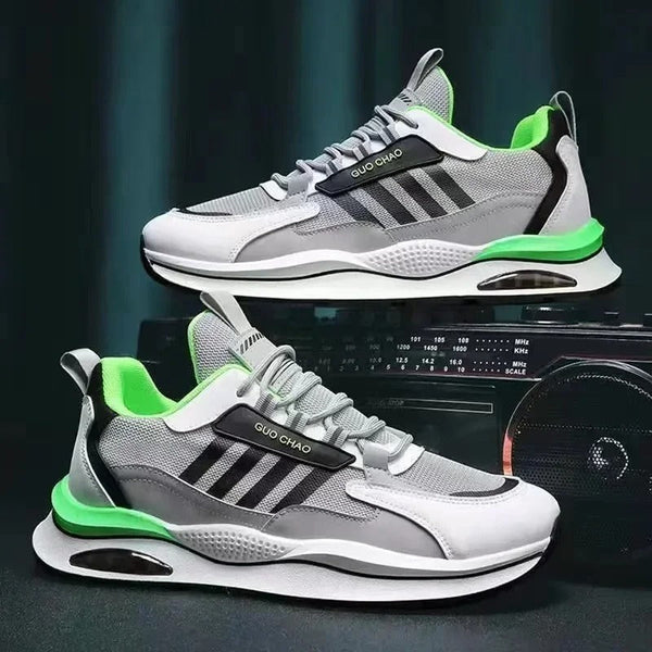 Męskie sneakersy retro z zamszu i siateczki