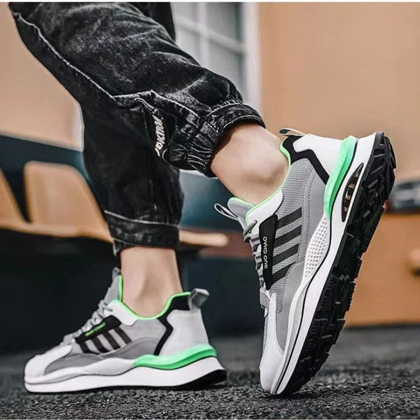Męskie sneakersy retro z zamszu i siateczki