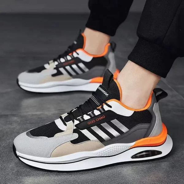 Męskie sneakersy retro z zamszu i siateczki