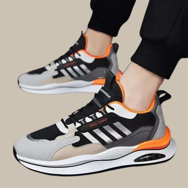 Męskie sneakersy retro z zamszu i siateczki