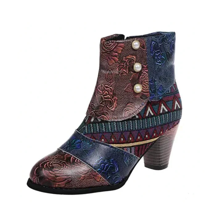 Damskie wodoodporne kozaki w stylu retro na obcasie