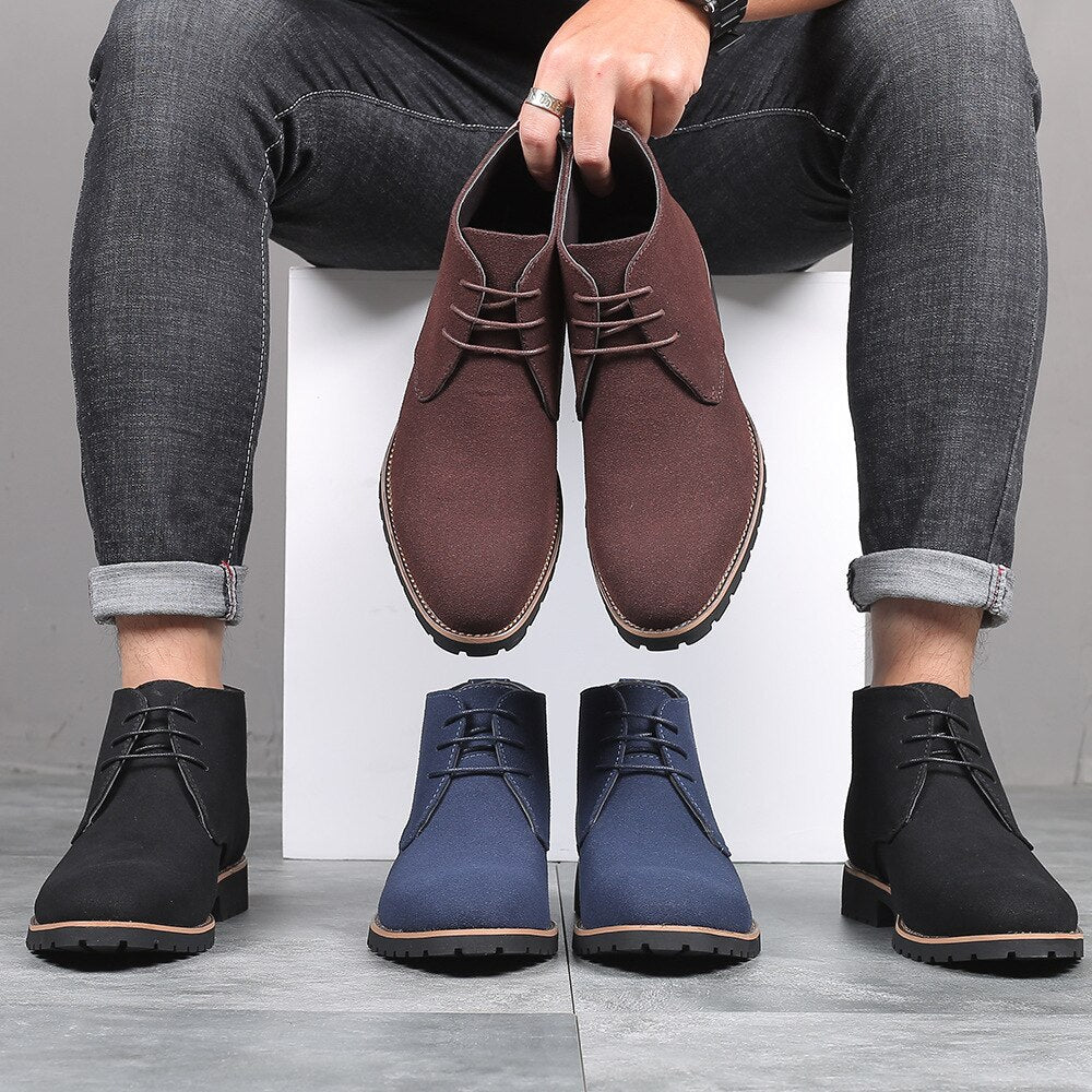 Męskie skórzane botki wsuwane, eleganckie