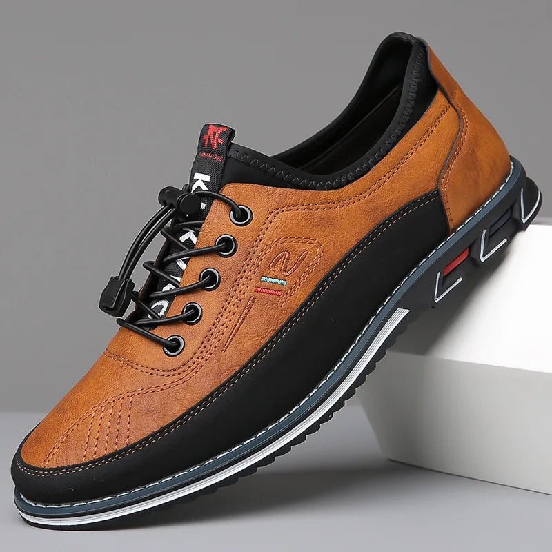 Męskie skórzane półbuty oxford z ortopedycznym wsparciem